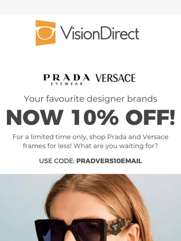 ⚠️ 10% off Prada and Versace glasses