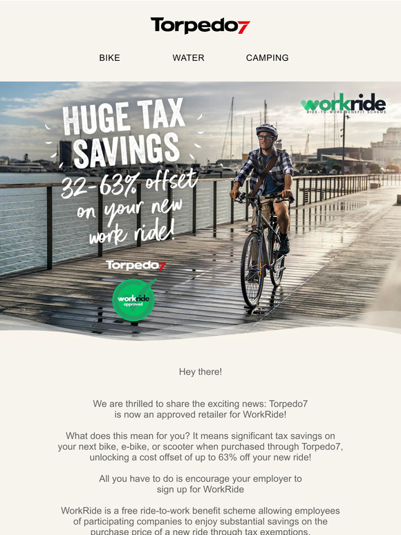 Get huge tax savings on your next Work Ride 🚴