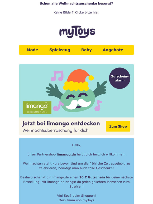Erhalte eine 10 € Gutschein für deine nächste limango.de Bestellung!🎄