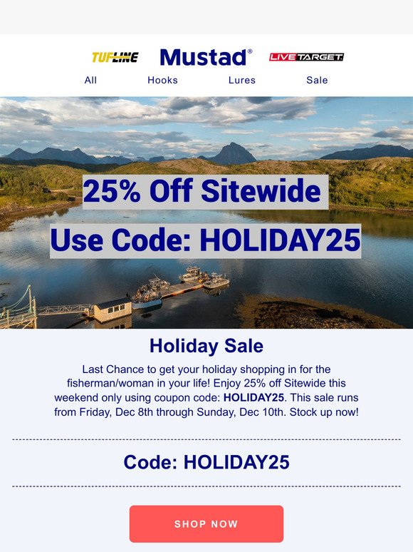 25% Off Holiday Sale!