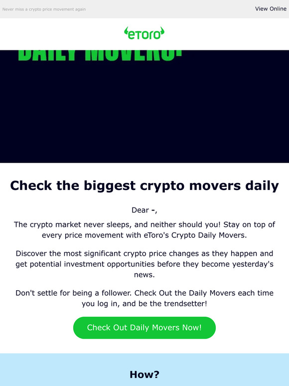 Crypto: stay informed about the day’s biggest movers