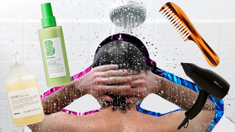 davines, comb, shower, hair dryer