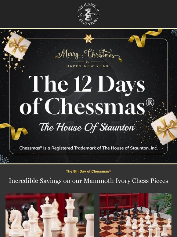 Chessmas® 2023 – The 8th Day of Chessmas® - Incredible Savings on our Mammoth Ivory Chess Pieces