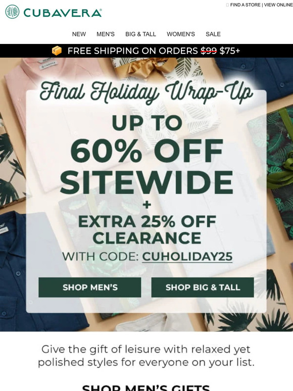 🎁 Gifts for All: Up to 60% Off Sitewide + Extra 25% Off Clearance