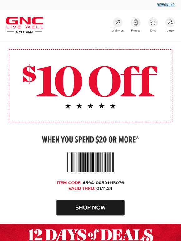 Your coupon for $10 off $20