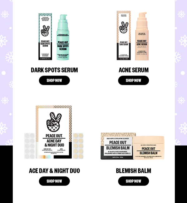 Products included in the Buy one, get one free sale. Pores, Vitamin C Stick, Retinol Face Stick, Pore Perfecting Cleanser, Instant Pore Perfector, Wrinkles, Acne Pride Dots, Repairing Moisturizer, Dark Spots Serum, Acne Serum, Day & Night Acne Duo, Blemish Balm