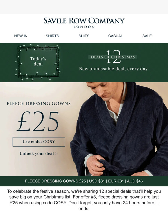 ALL fleece dressing gowns £25