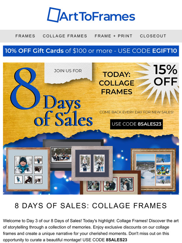 ✨Celebrate Day 3: Snatch 15% Off on Collage Frames - Limited Time