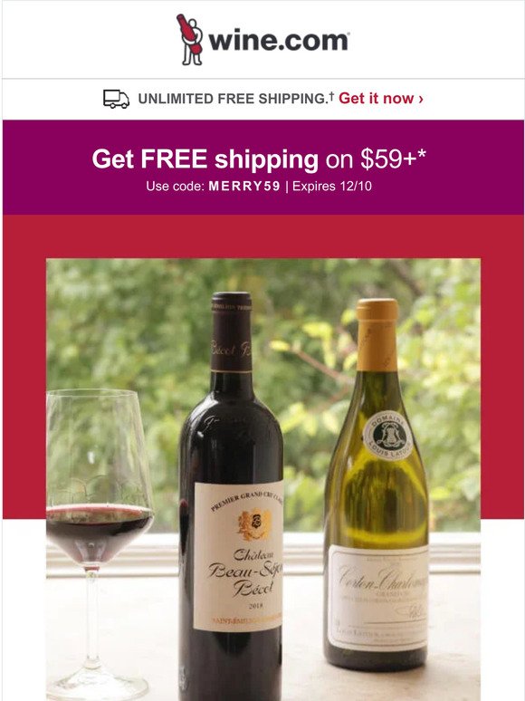 Elevate your wine collection + FREE shipping!