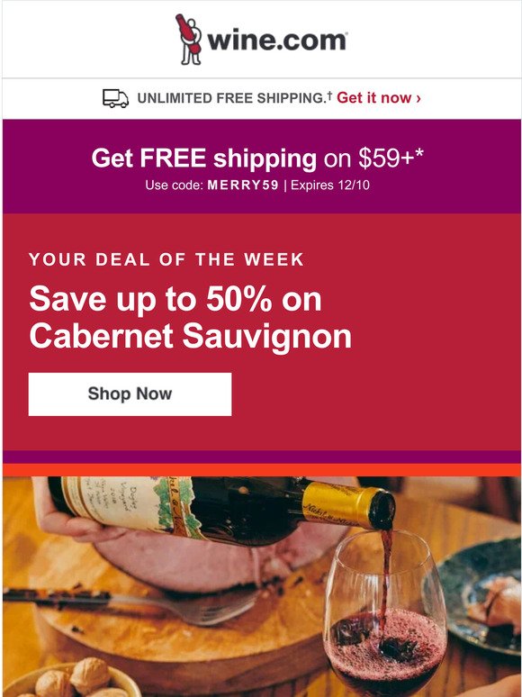 DEAL ALERT! Cabernet Sauvignon on SALE!