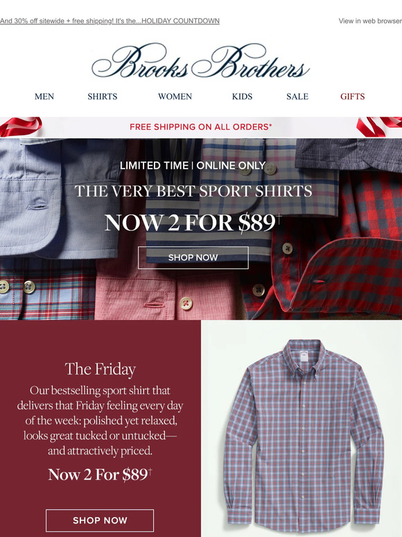 Brooks brothers hot sale shirts online