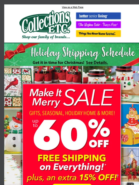 Twas A Very Merry Sale: 15% Off + Free Ship 🎄