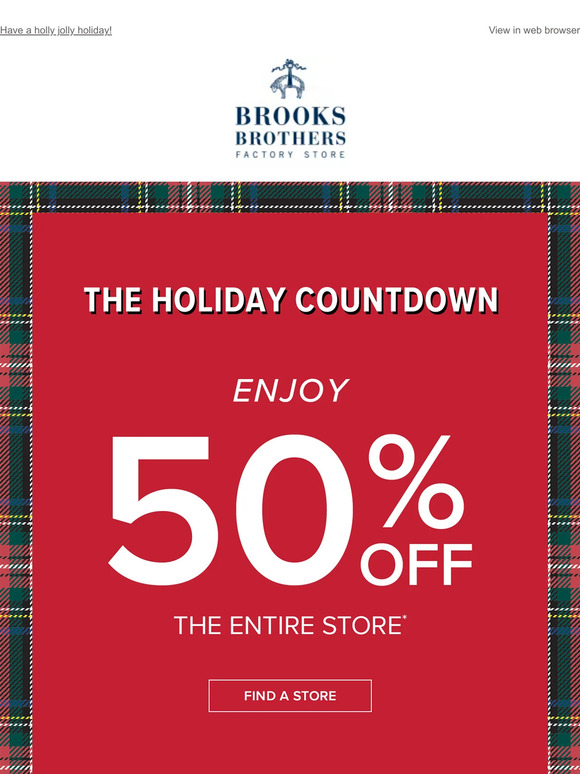 A gift for you: 50% off at your Factory Store!
