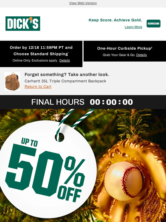 Dick's Sporting Goods We've got a DEAL for you! Don't miss The Holiday