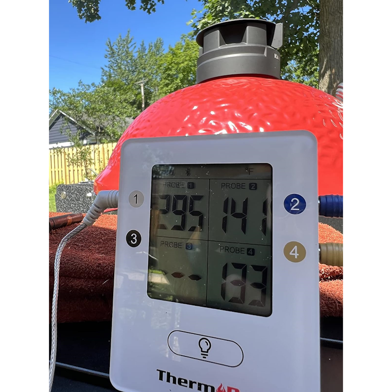 ThermoPro TP25 500ft Wireless Bluetooth Meat LCD Thermometer with 4 Temperature Probes Smart Digital Cooking BBQ Thermometer for Grilling Oven Food Smoker Thermometer, Rechargeable