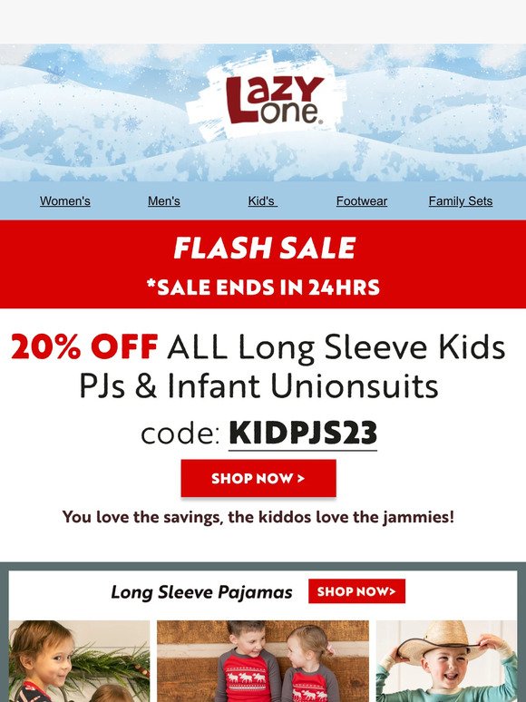 🎁 Flash Sale On Kids Long Sleeve Pjs, and Infant Union Suits!