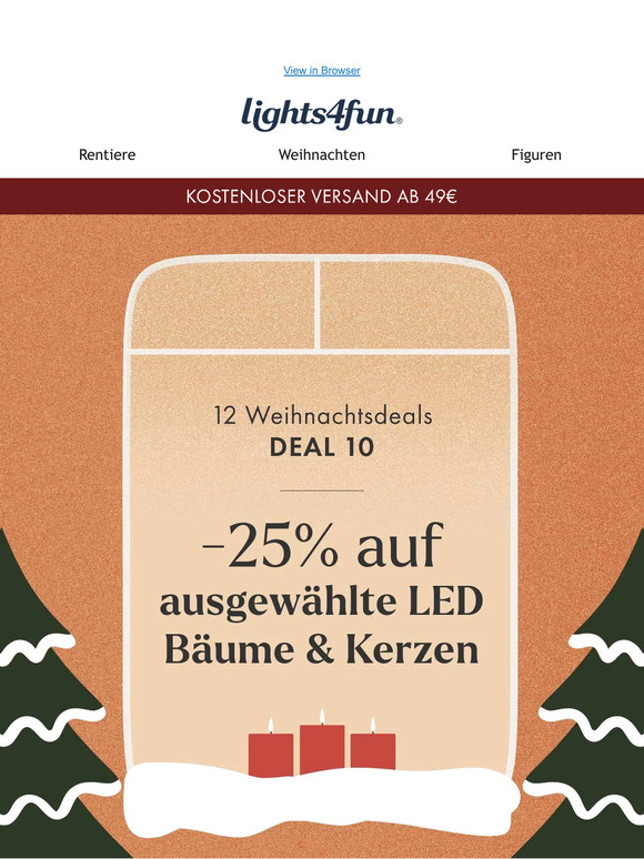 -25% auf ausgewählte Bäume & Kerzen 🎄🕯️