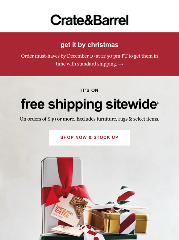 Crate and Barrel Email Newsletters Shop Sales, Discounts, and Coupon Codes