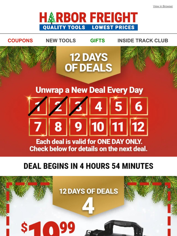 Harbor Freight Tools 12 DAYS OF DEALS Day 4 50 Off This APACHE