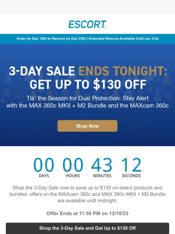 3-Day Sale Ends Tonight: Get Up to $130 Off