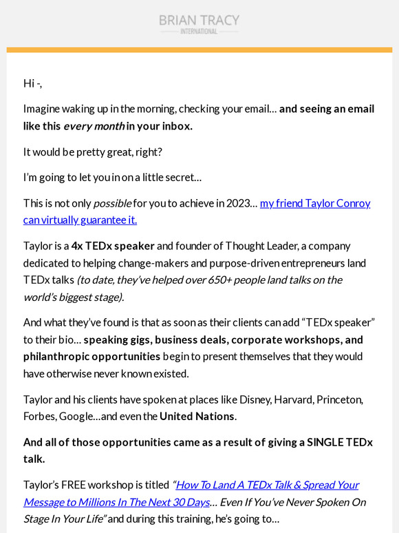Opportunity to Speak at Disney…