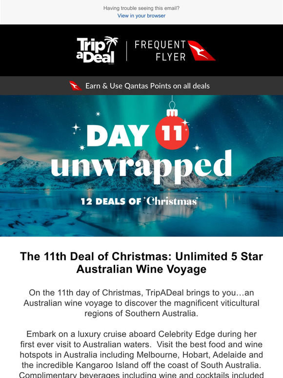 TripADeal’s 12 Deals of Christmas: Deal 11 Unwrapped! Save $150 Per Person. Final Days!
