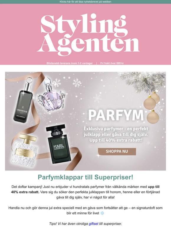 Parfym & Hårvårdsrea! Upp till 40% extra rabatt ❄️