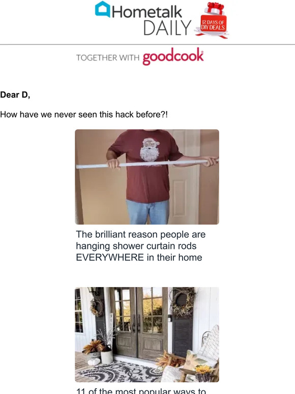 Hang a shower rod in your hallway Milled