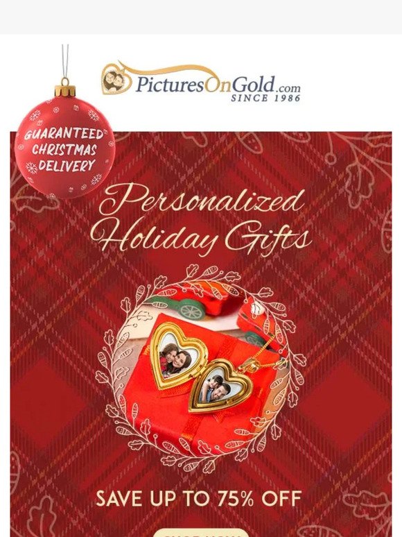 🎄 Save Up To 75% Off Personalized Christmas Gifts!