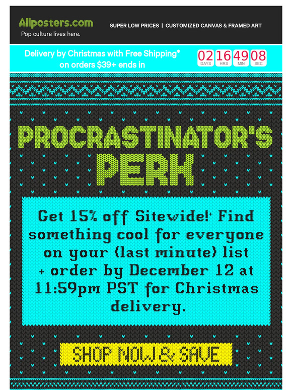 🔥Hot deal for holiday dawdlers