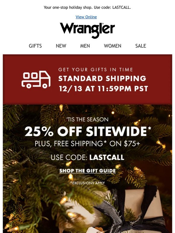 25% off (plus, free shipping on orders $75+)