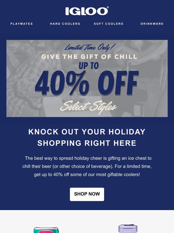 The gift of chill (up to 40% off!).🎁