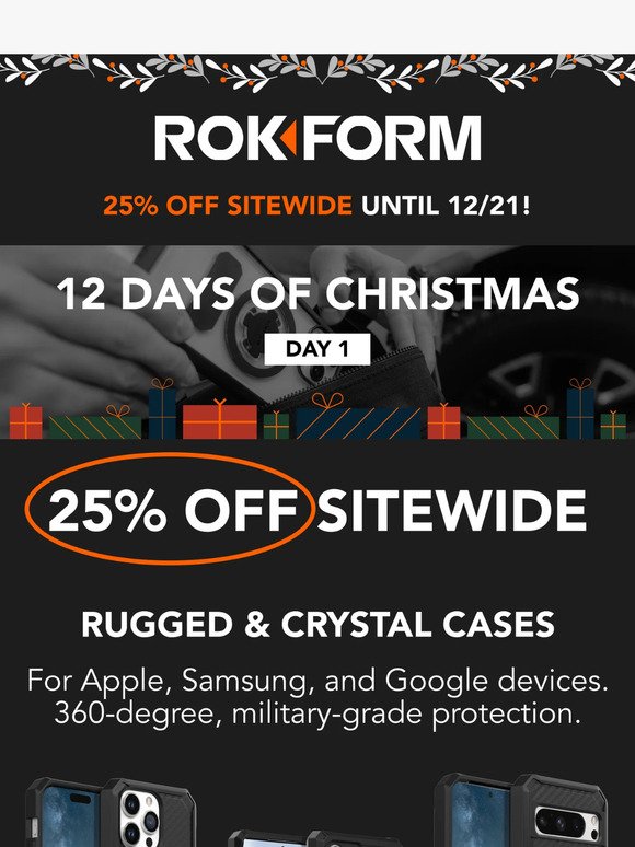 25% Off SITE WIDE | 12 Days of Christmas Starts Now