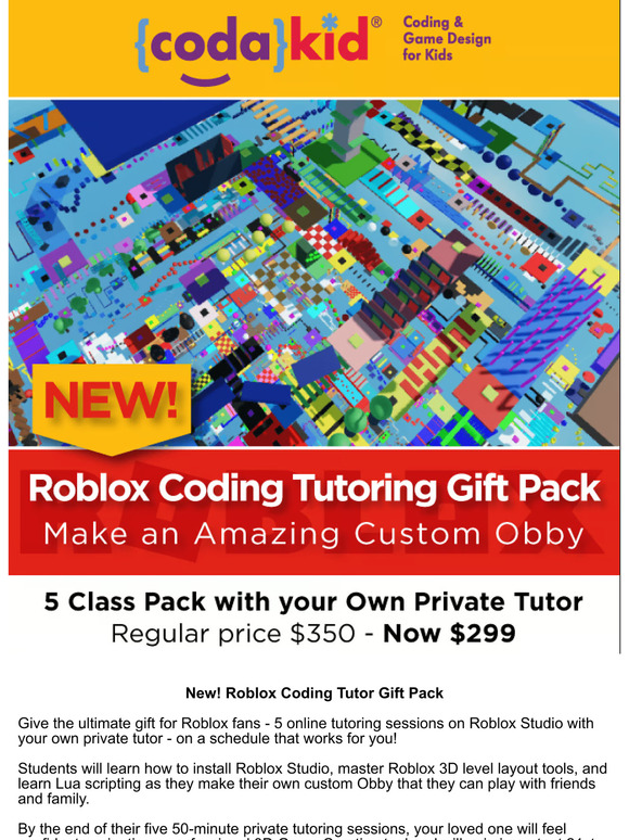CodaKid New! Roblox Tutoring Gift Pack Limited Availability! 🎁🎄 Milled