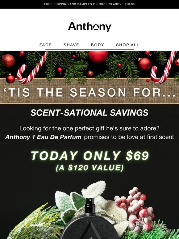 Today only – Anthony 1 Fragrance $69✨ ($50 savings)