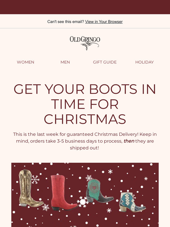 Last week for Guaranteed Christmas Delivery!