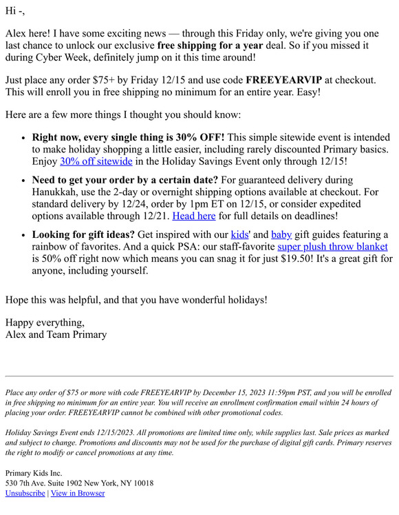 Primary Email Newsletters Shop Sales, Discounts, and Coupon Codes