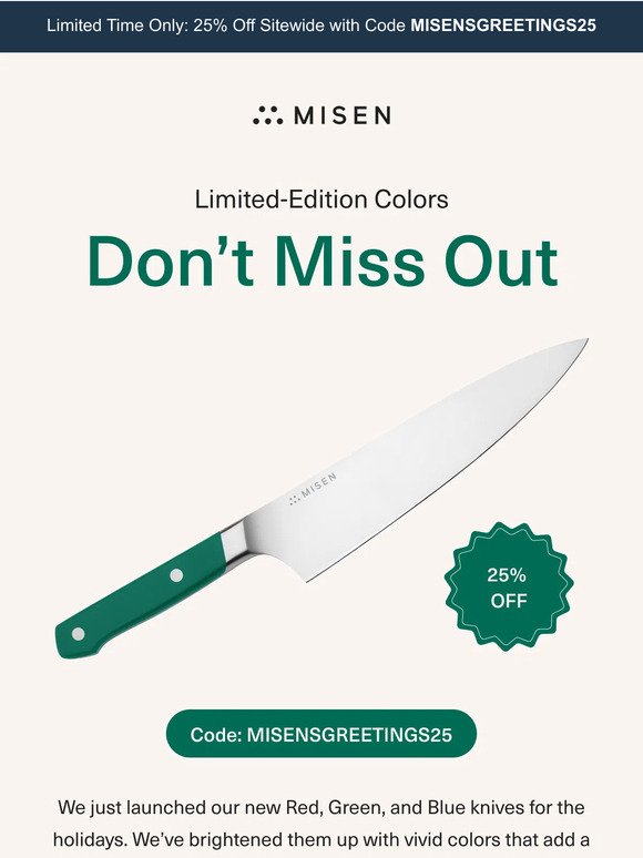 Misen Chef's Knife - Red - 59 requests