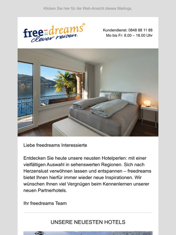 Gleich E-Mail öffnen und die neuesten Hotels entdecken
