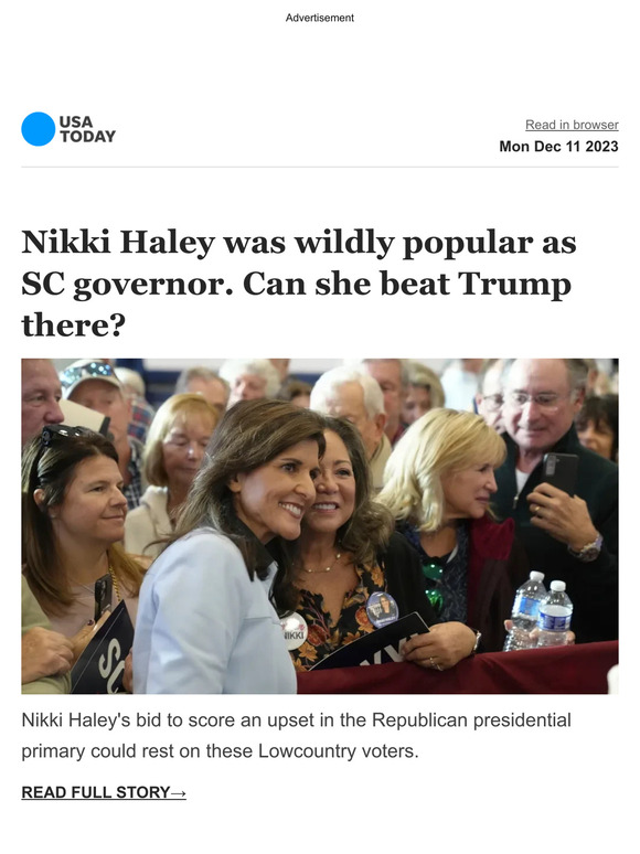 USA TODAY: Top Stories: Nikki Haley was once wildly popular in South