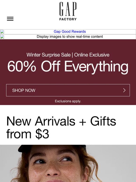 NEW arrivals & gift picks from $3 (BTW, everything's 60% off online)
