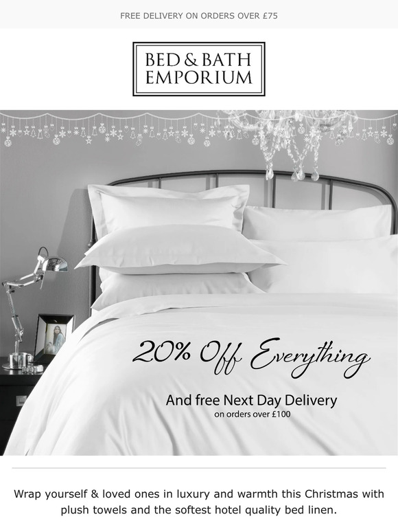 Bed and Bath Emporium Deck the Beds! 20 Off £100+ Purchase Milled