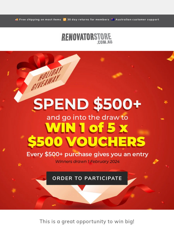 5 Renovator Can Win Our Holiday Giveaway 🤩