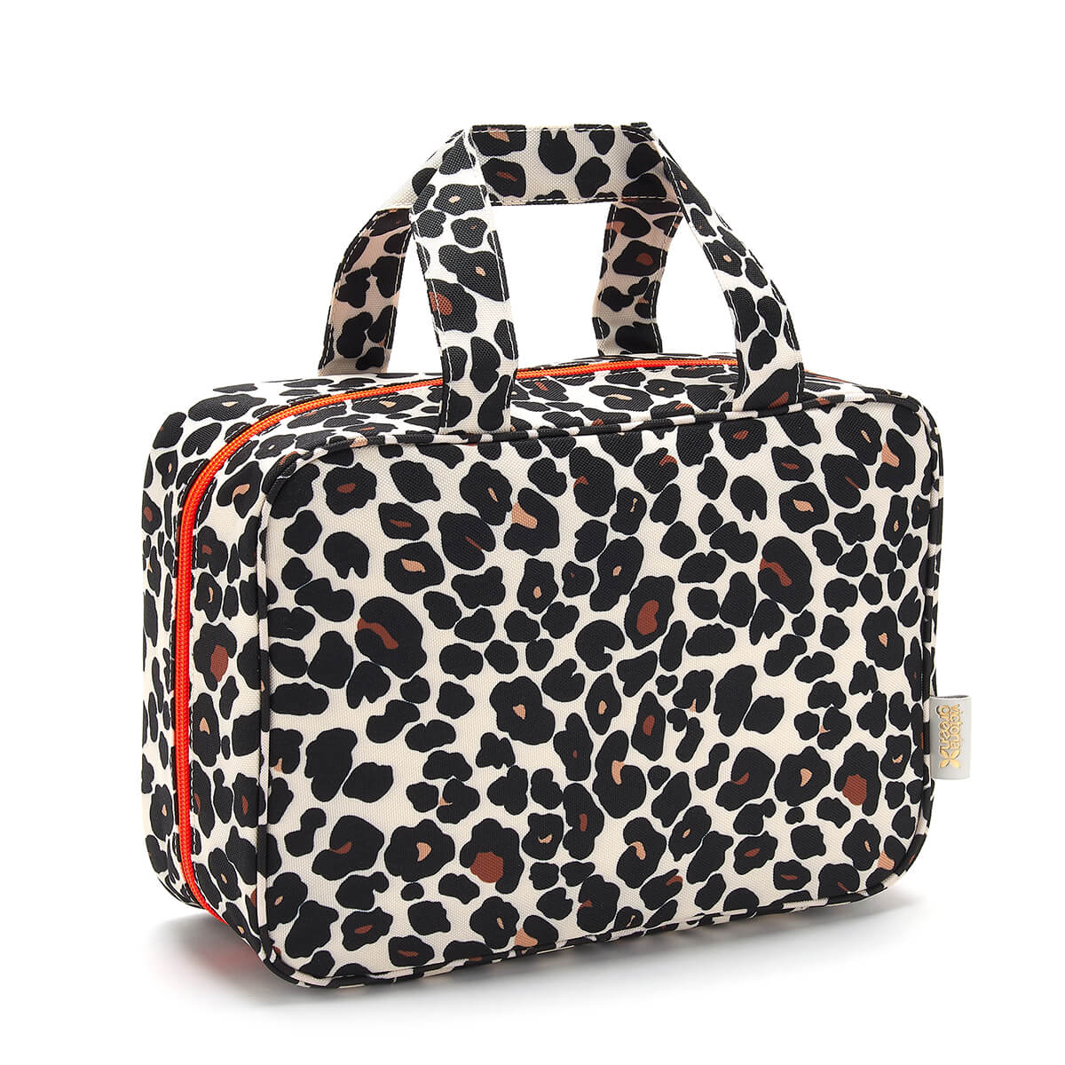 Image of 'Charlotte' Hanging Traveller Wash Bag in Leopard Tan