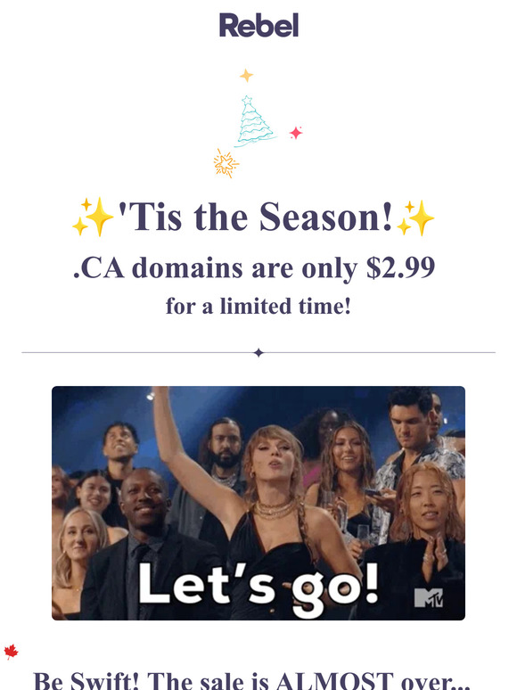 'Tis the Season for a $2.99 .CA! But act Swiftly before the sale ends⚡🎄