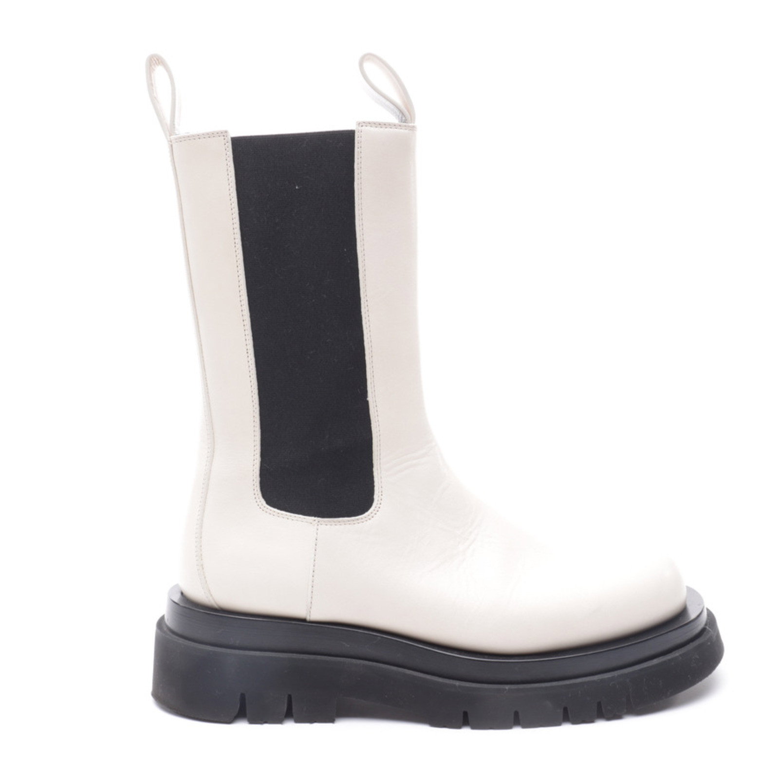 Stiefel aus Leder in Weiß