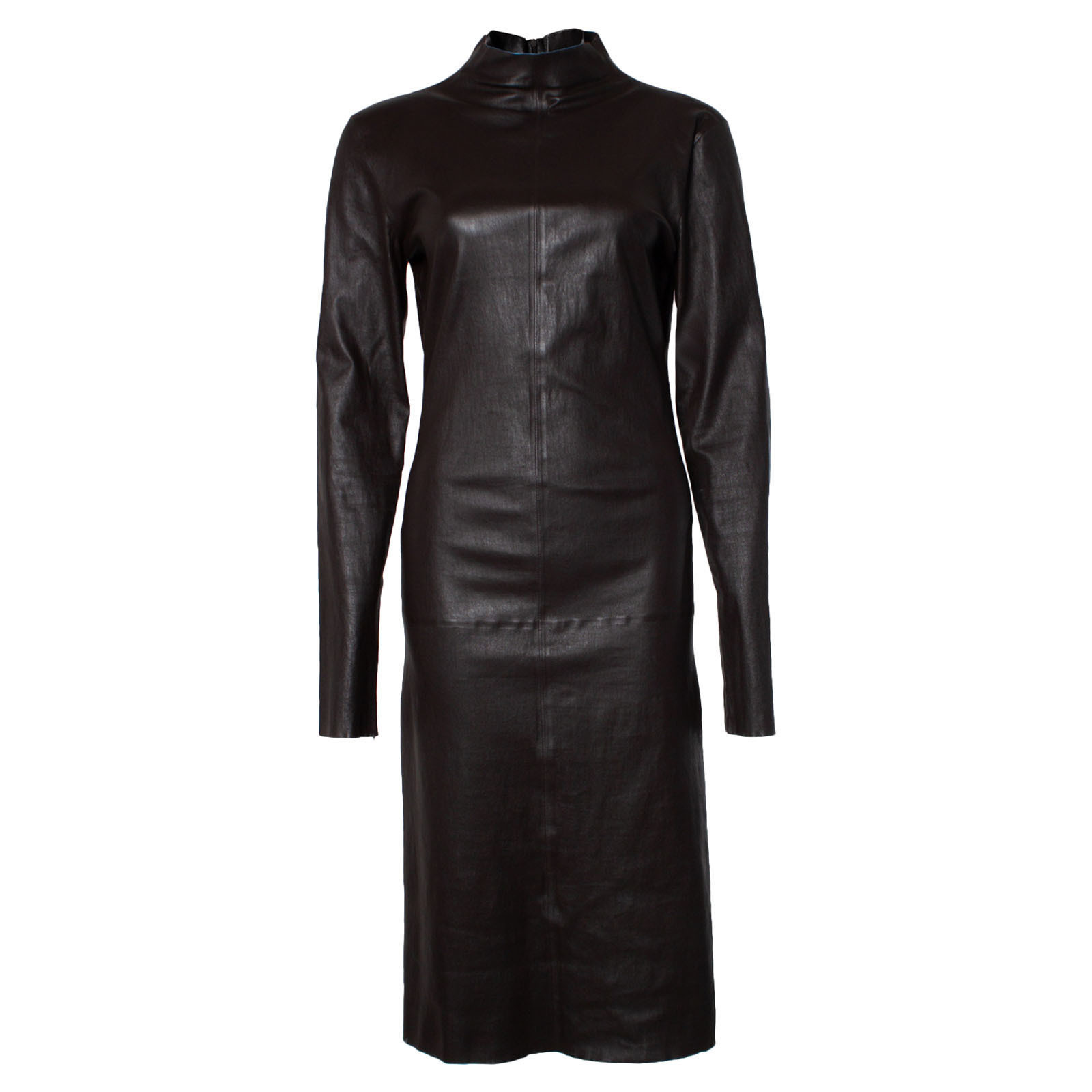 Kleid aus Leder in Braun