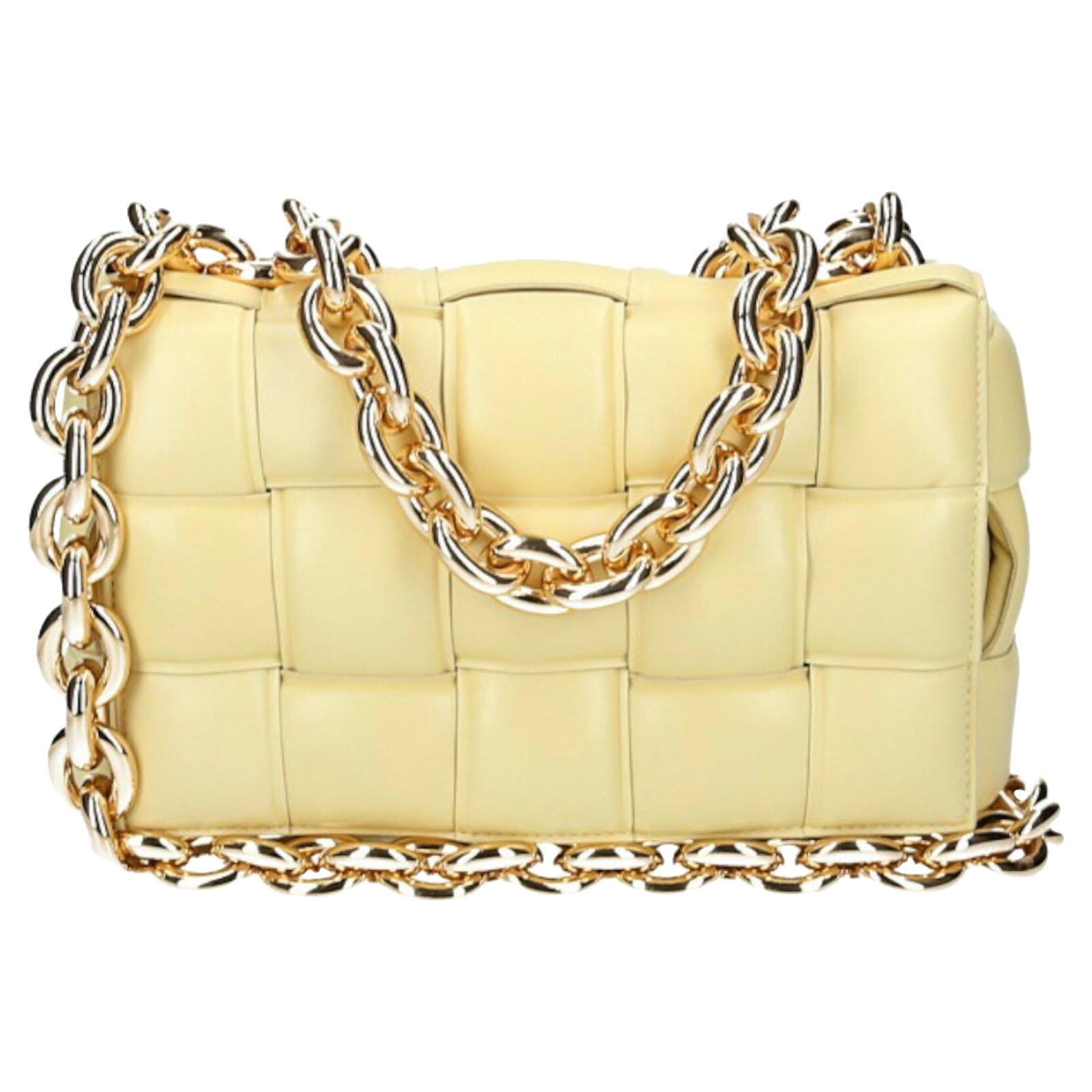 Handtasche aus Leder in Gelb