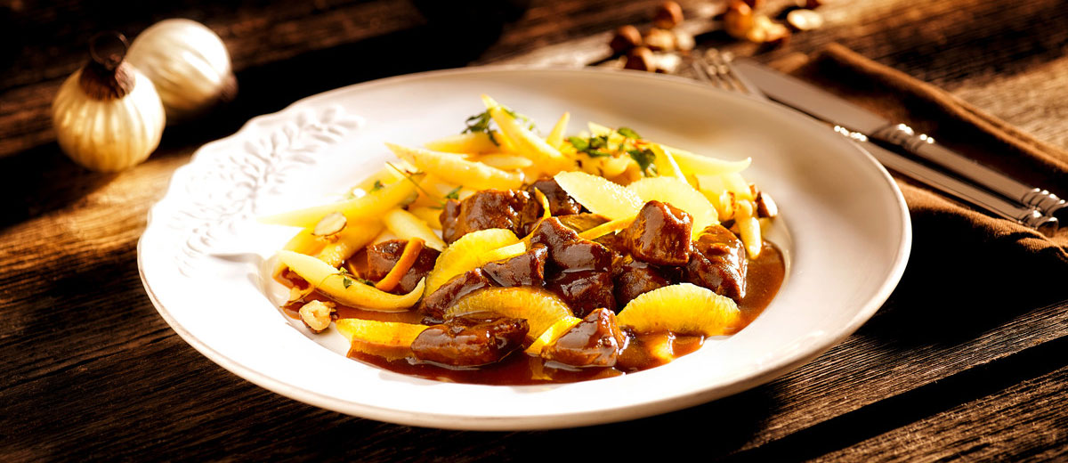 GEFRO: GEFROs Rezept-Empfehlung: Rehragout in Orangensoße mit Haselnuss ...
