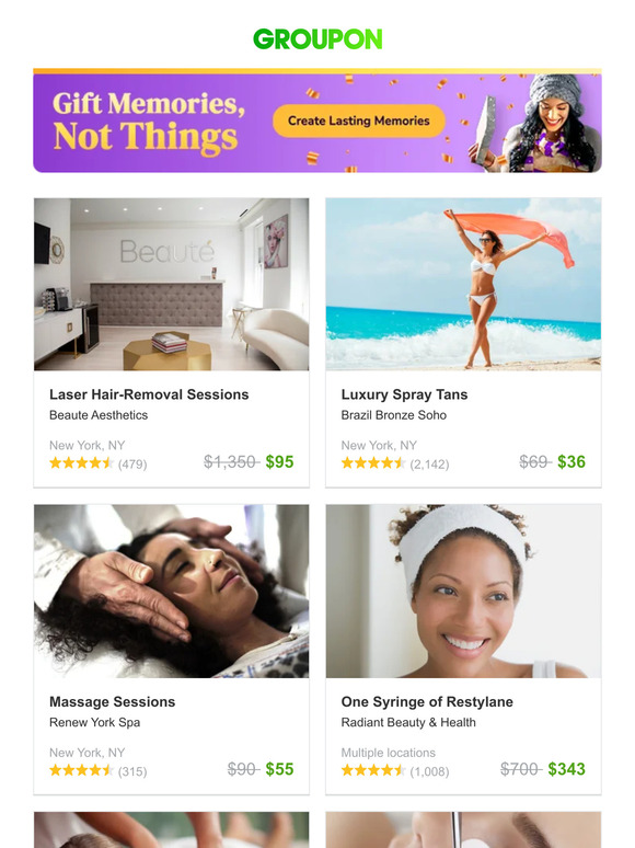 Groupon Laser HairRemoval Sessions and More Milled